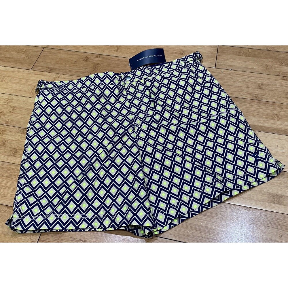 French Connection Desmond Diamond Swim Shorts Men’s Size M Fluorescent Yellow